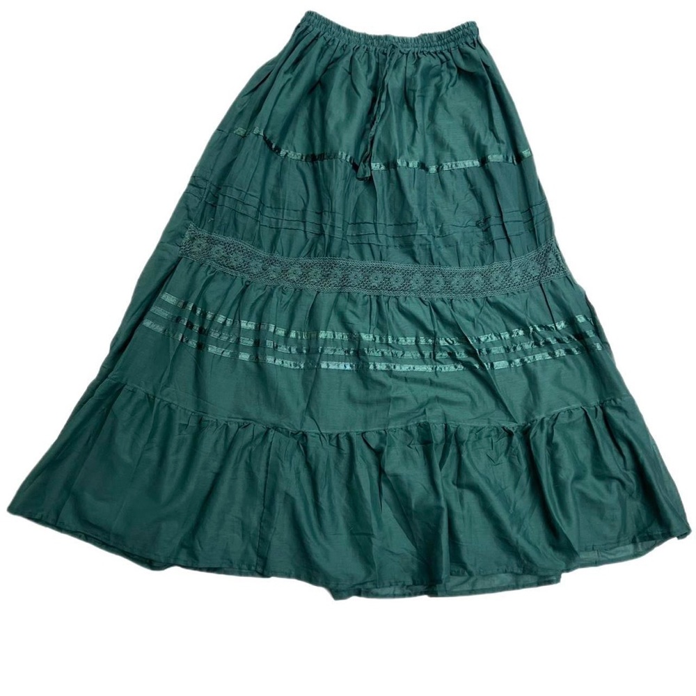 Cottagecore Long Skirt Pine Green - Picture 5 of 8